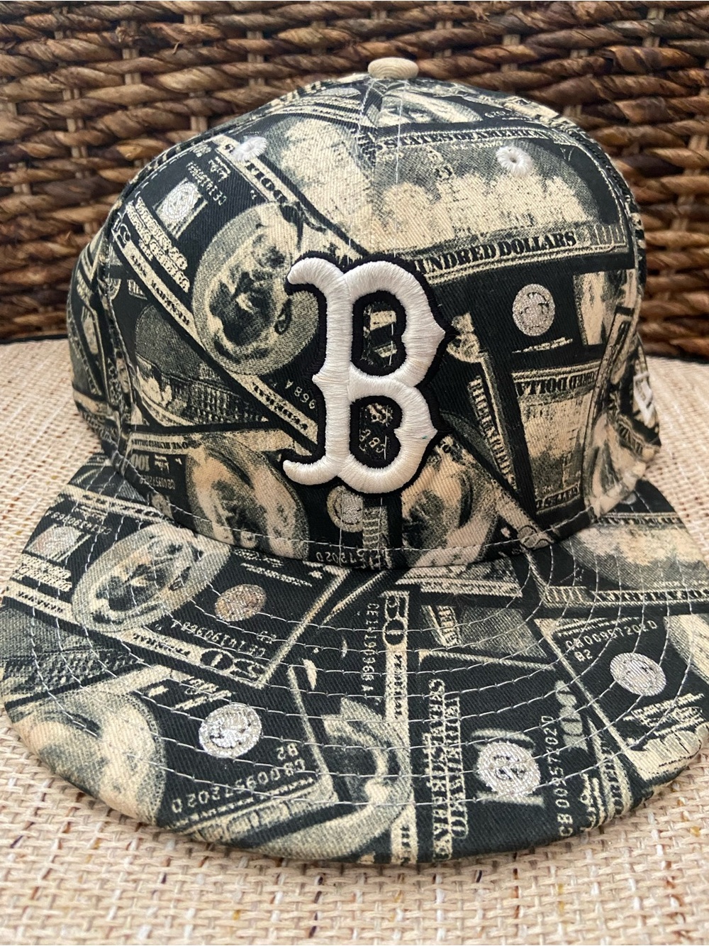 Boston Red Sox Fitted Hat- Money Ball New Era 59fifty Baseball MLB Cap 7 3/4